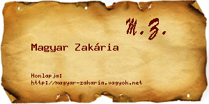 Magyar Zakária névjegykártya